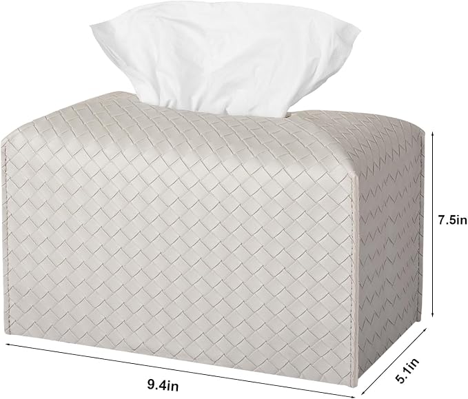 Tissue Box Cover PU Leather Tissue Holder Square Facial Tissue Case Facial - Image 4