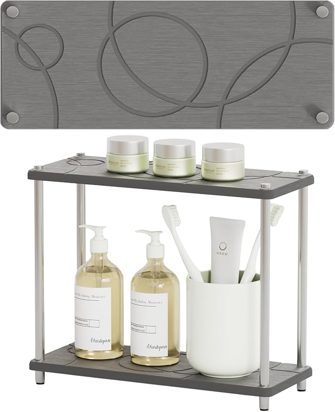 Bathroom Countertop Organizer Water Absorbing Stone Bathroom Organizer 2 Tier - Image 8