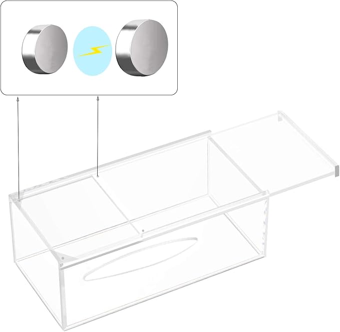 Clear Acrylic Tissue Box Holder, Rectangle Dispenser Tissue Box Cover - Image 3