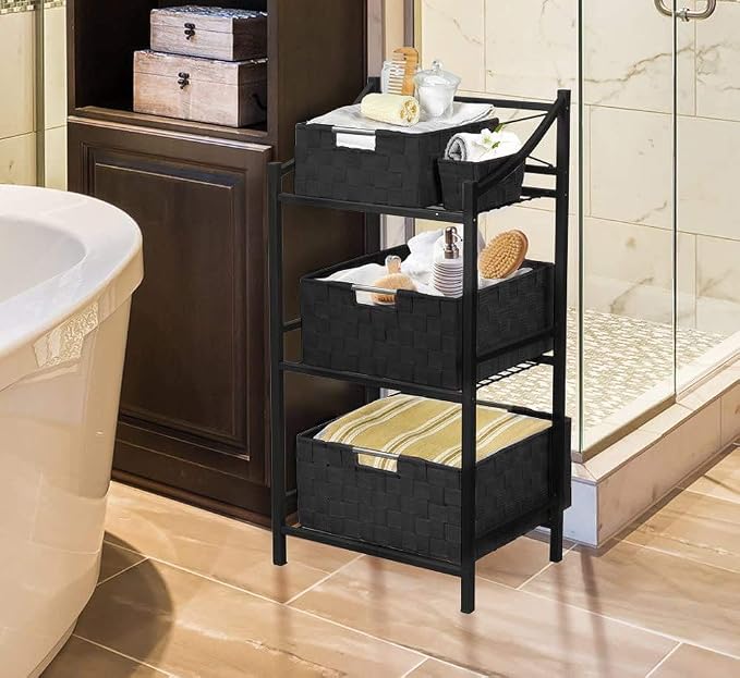 Sorbus Storage Baskets for Organizing, Mesh Hand-Woven Design, Linen Closet - Image 3
