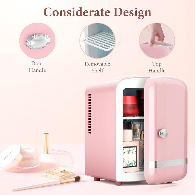 Xbeauty Retro Mini Fridge, Compact Refrigerator - Image 4