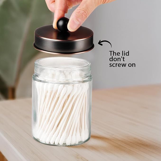 Amolliar 4Pc Apothecary Jars Bathroom Vanity Storage Organizer-Countertop - Image 5