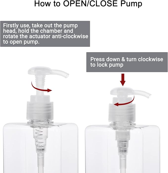 Suream Refillable Shampoo and Conditioner Bottles, 9.5oz/280ml Clear Plastic - Image 6