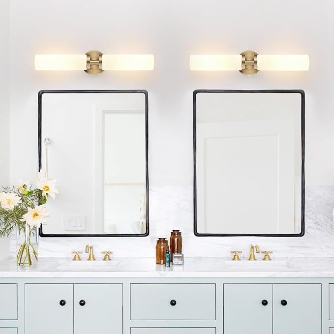 Wall Sconces Set of Two, Brass Bathroom Sconces Wall Lighting - Image 5