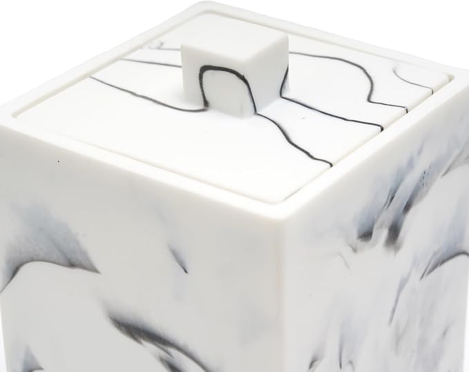 Qtip Holder with Lid, Bathroom Resin qtip holder dispenser, Cotton Swab - Image 7