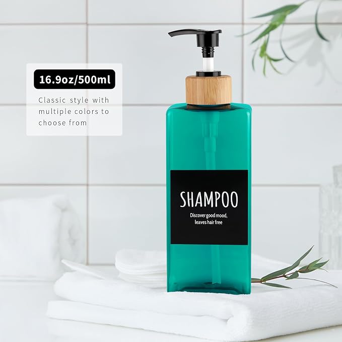 Shampoo and Body soap Dispenser, 16.9 Ounce 3-Pack Reusable Shampoo and - Image 6