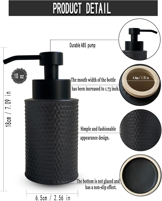 10 Oz Foaming Soap Dispenser for Bathroom, Kitchen Foam Soap Dispenser - Image 6