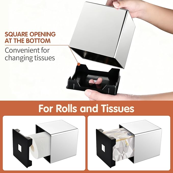 Tissue Box Cover, Square Facial Tissue Holder Storage - Image 4