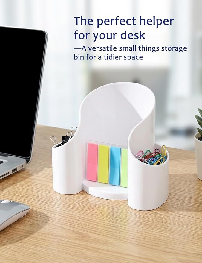 White 3-Compartment Vanity Organizer & Cotton Swab Holder - Image 6