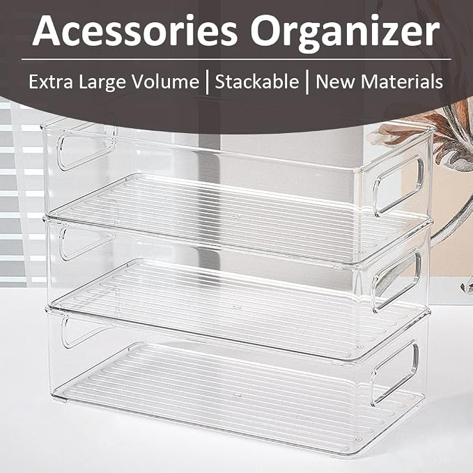 Desktop Organizer, Combination of Large Capacity Storage Acrylic Baskets - Image 3
