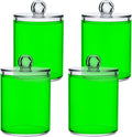 Green Qtip Holder Organizer Dispenser Cotton Swabs Cans Plastic Jars by SHJI