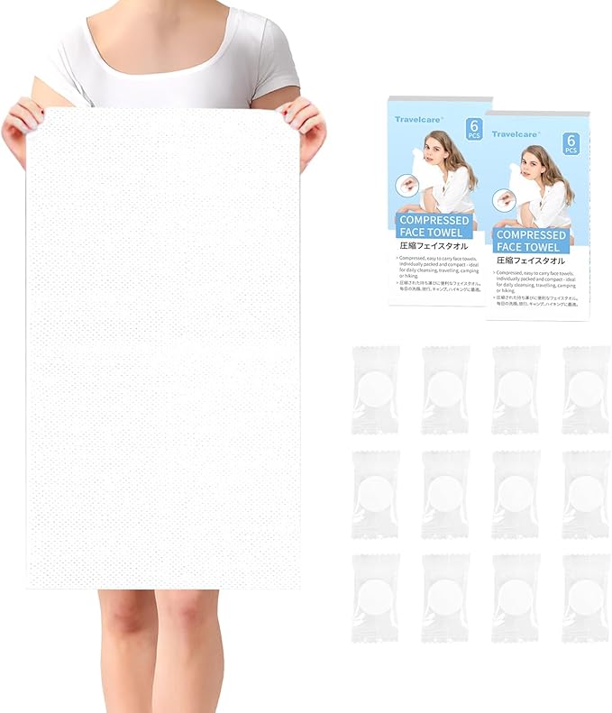 11.8in x 21.3 in Compressed Towels Thicker Style Magic Disposable Face by Travelcare