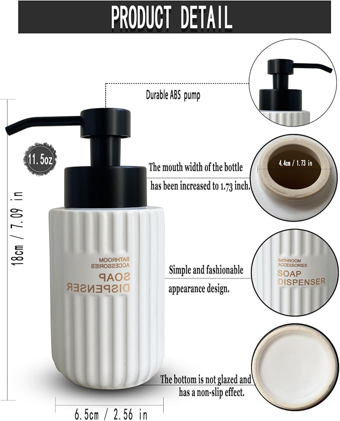 11.5 Oz Foaming Soap Dispenser for Bathroom, Kitchen Foam Soap Dispenser - Image 6