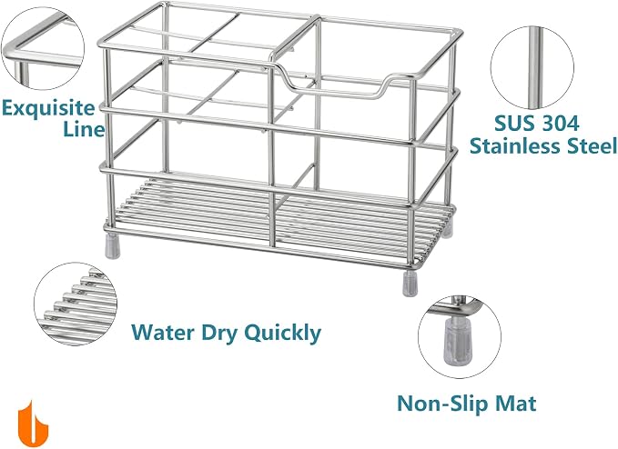 Urbanstrive 304 Stainless Steel Bathroom Toothbrush Holder Toothpaste Holder - Image 3