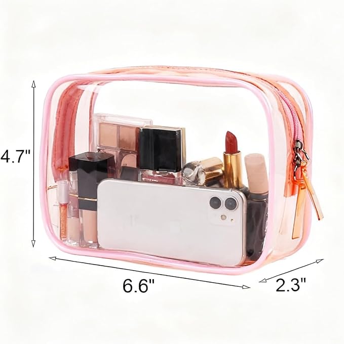 Buminee Clear Pouch Small, 6.6"x2.3"x4.7" Size TSA Approved Toiletry Bag - Image 2