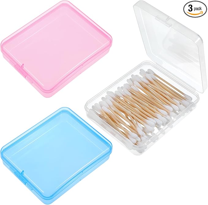 Portable Travel Cotton Pad Holder 3 Pcs Travel Qtips Case Cotton Pad Holder by Bremorou