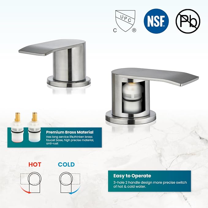 gotonovo Waterfall 8 inch Widespread Bathroom Faucet Set Bathroom Sink Faucet 3 - Image 5