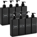 Segbeauty 8 Pack Bathroom Soap and Shampoo Dispenser, Matte Black Plastic by Segbeauty