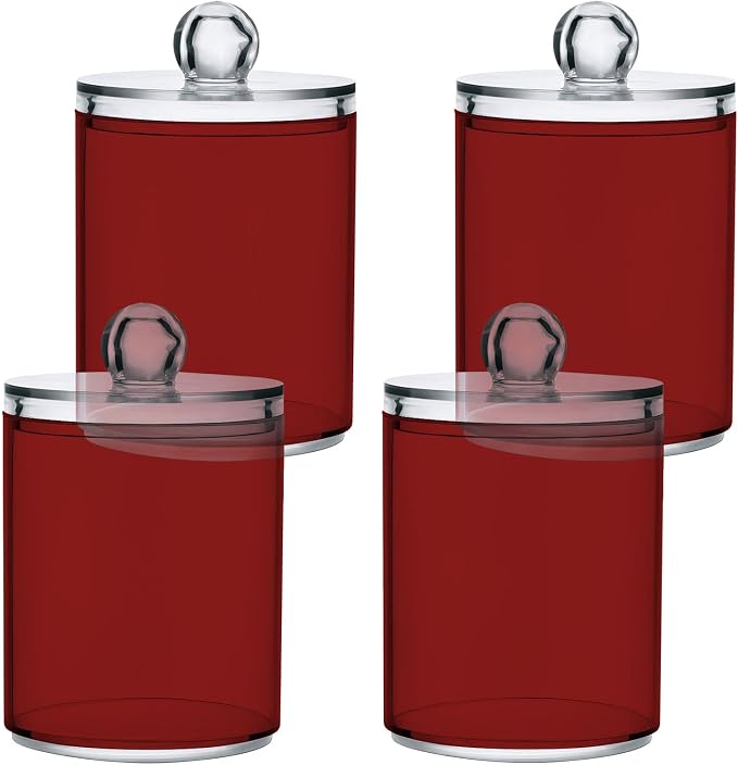 Fire Brick Qtip Holder Organizer Dispenser Cotton Swabs Cans Plastic Jars by SHJI