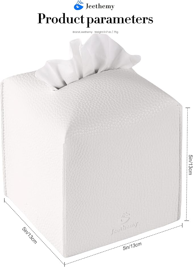 Tissue Box Cover, Jeethemy Square PU Leather Tissue Box Holder, Modern Tissue - Image 5