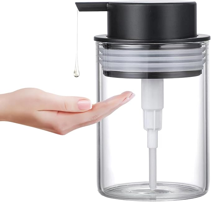 Glass Dish Soap Dispenser, 10 Oz Clear Hand Liquid Bottles by MKLZ