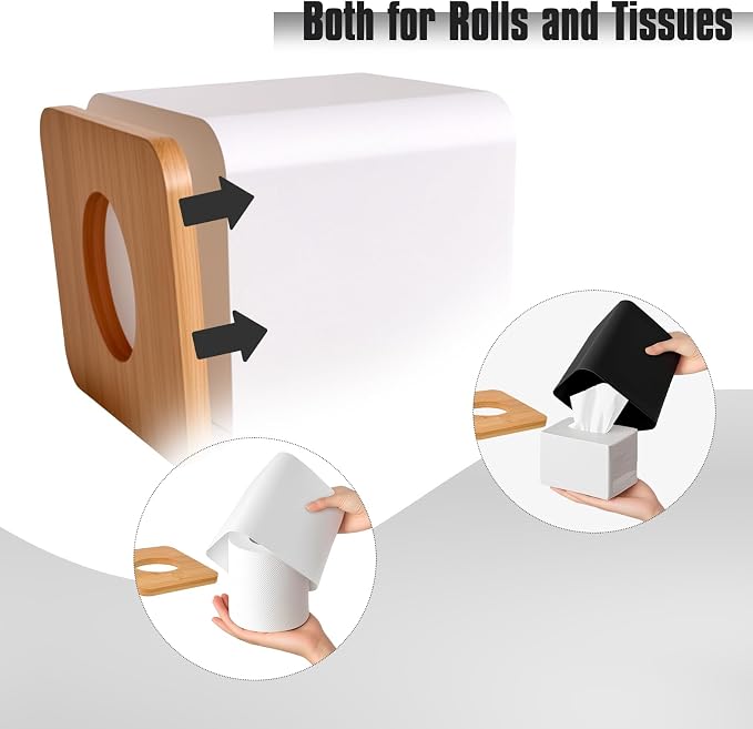 RETON 2 Pack Tissue Box Cover, Square Plastic Tissue Holder - Image 5