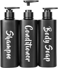16.9oz Bathroom Soap Dispenser Set, Refillable Shampoo and Conditioner Bottles by AUMIO