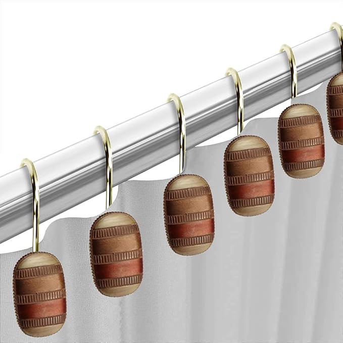 Zahari Home 13pc Contempo Bathroom Shower Curtain Sets Luxury Classic Shower - Image 5