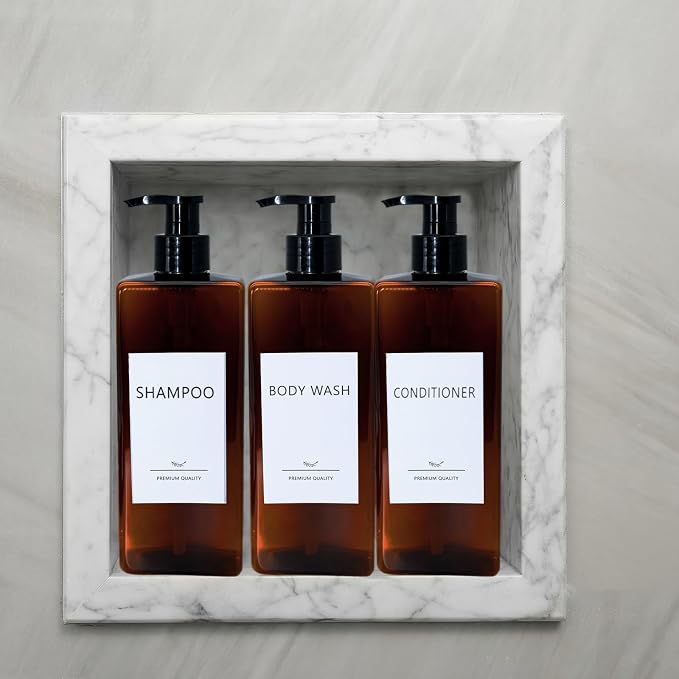 Shampoo and Conditioner Dispenser Set, 500ml Soap Dispenser 16.9oz Shower - Image 6