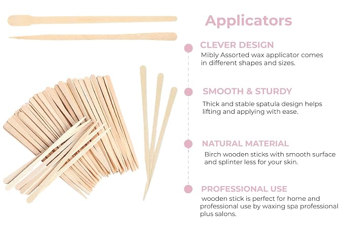 Mibly 1000 Pcs Wooden Wax Sticks - Image 2