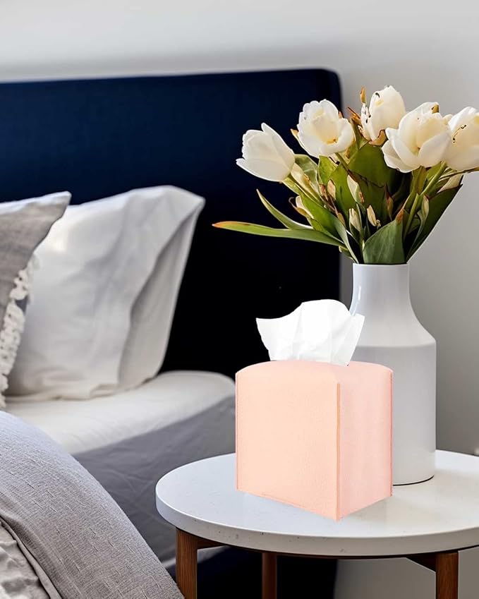 Pink Tissue Box Cover Leather – - Image 5