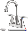 Bathroom Faucets for Sink 3 Hole, Hurran 4 inch Brushed Nickel Bathroom Sink by Hurran