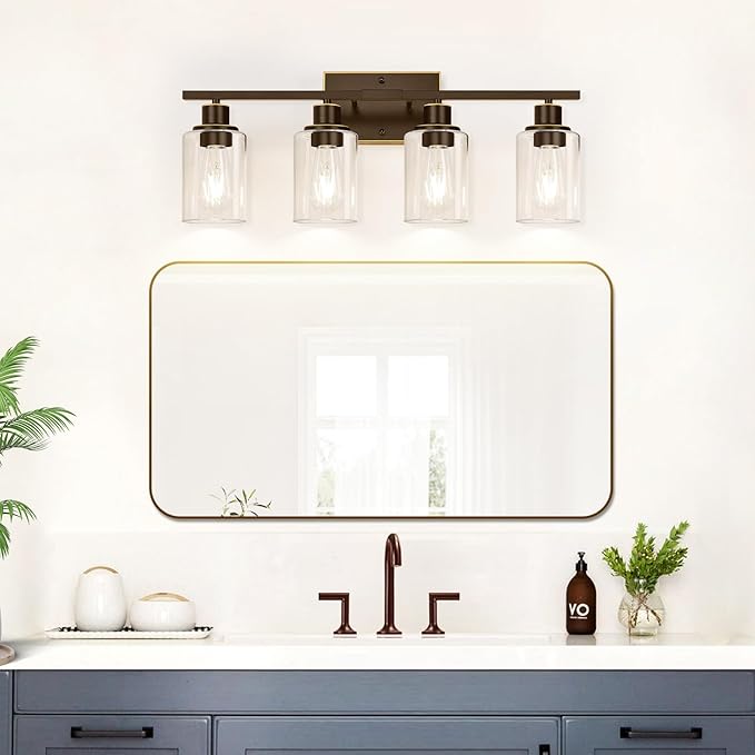4 Light Bathroom Light Fixtures, Oil-Rubbed Bronze Modern Vanity Lights - Image 6