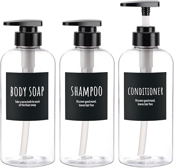 Segbeauty 3pcs Refillable Shower Bottles, 500ml Each by Segbeauty
