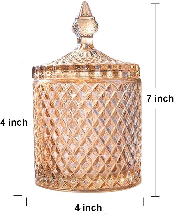 Colorful Home Decorative Jar Qtips Holder Dispenser Glass Storage Container - Image 4
