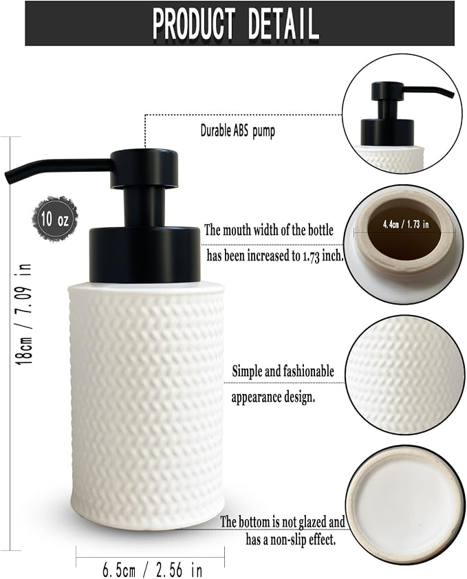 10 Oz Foaming Soap Dispenser for Bathroom, Kitchen Foam Soap Dispenser - Image 6