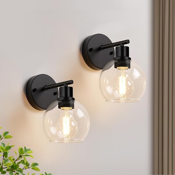 Set of 2 Black Modern Bathroom Wall Sconces, Up & Down Reversible Bathroom by Indoibrightenyourbathroom