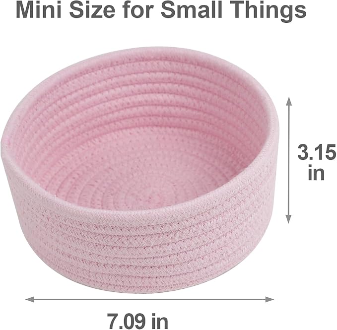Small Storage Basket, Cotton Rope Small Baskets - Image 4