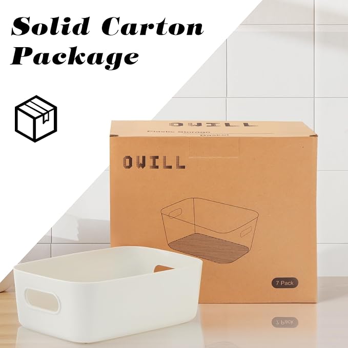 OWill 7-Pack Plastic Storage B-ins 4.2L, Small Organizer Bins - Image 8