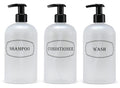 16 oz Shampoo, Conditioner, Wash Refillable Empty Plastic Pump Bottle Dispenser by BottifulHome