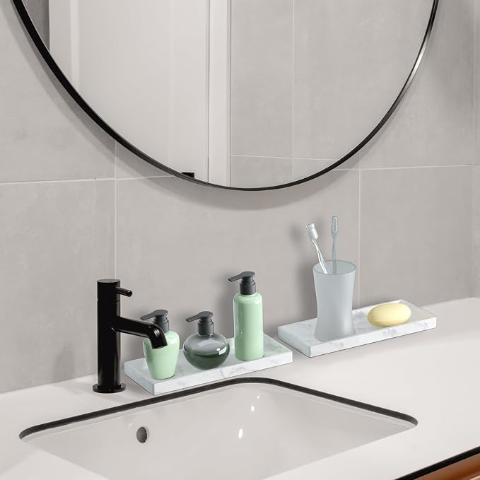 2 Packs Silicone Bathroom Vanity Tray Large 11.8" ＆ Large 11.8" Set - Image 4