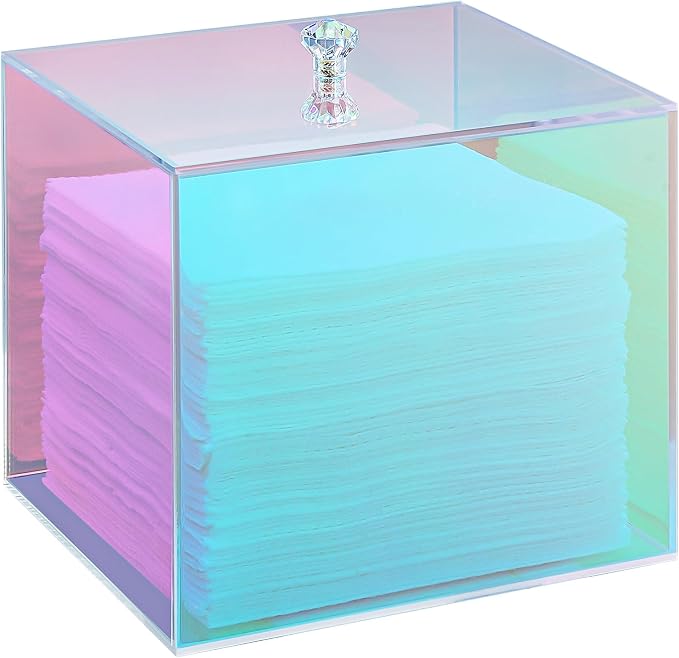 Puricon Acrylic Disposable Facial Towels Holder, Storage Bin Compatible by Puricon