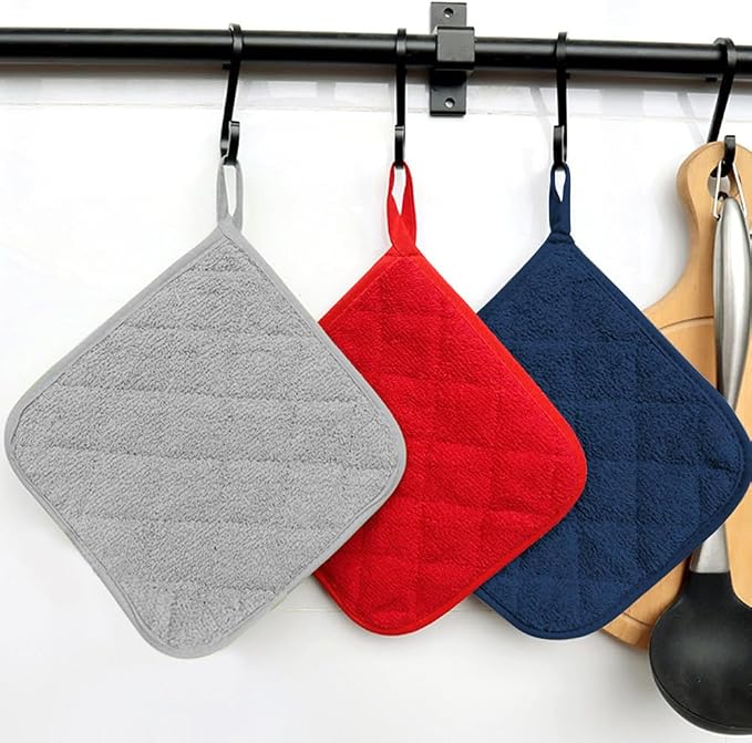 meioro 4-Pack Pot Holders for Kitchen High Heat Resistant Potholder, 100% - Image 5