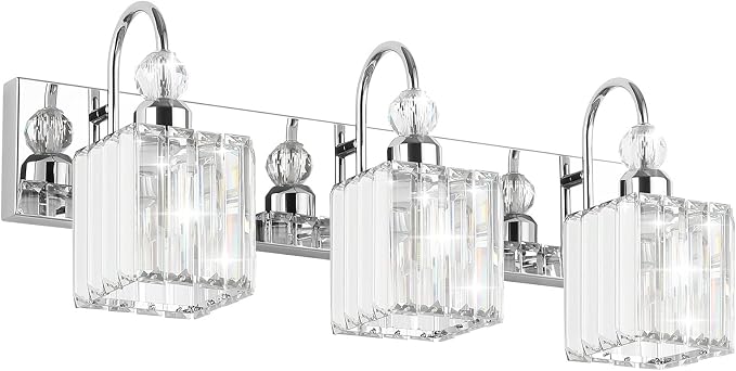 Ralbay Chrome Crystal Bathroom Vanity Light by RalbayLighting