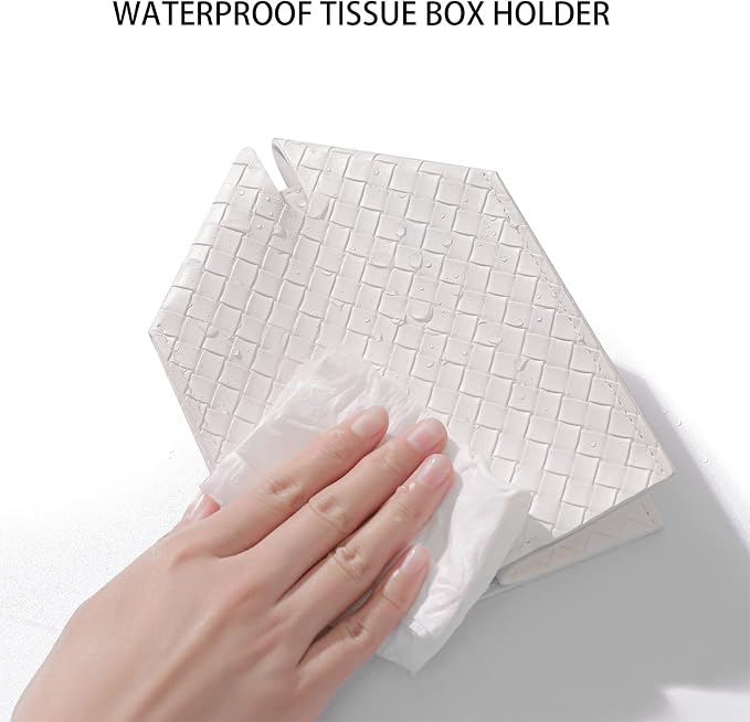 Tissue Box Cover PU Leather Tissue Holder Square Facial Tissue Case Facial - Image 6