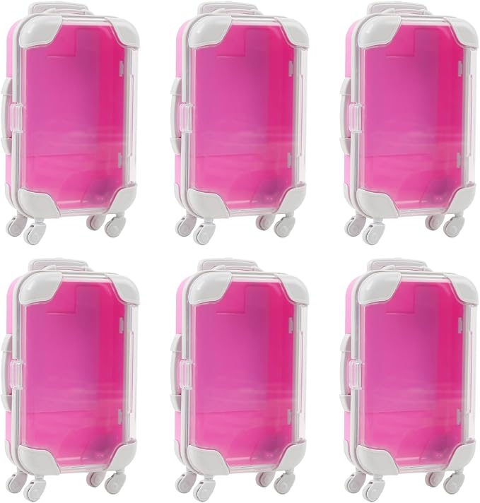 6 Pcs Mini Suitcase Party Favor Box Plastic Luggage Storage Box Empty Candy by ASUNFO