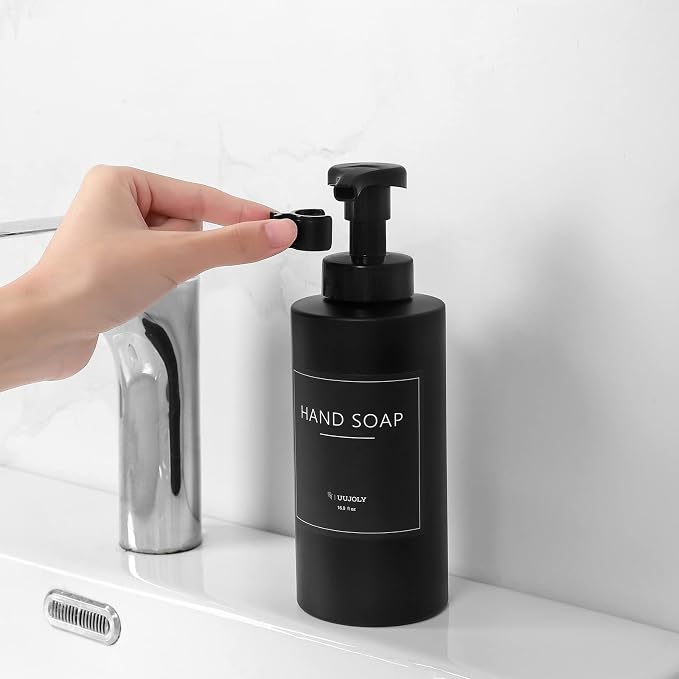 UUJOLY Foaming Soap Dispenser, 17 OZ Refillable Plastic Soap Pump Bottle - Image 4
