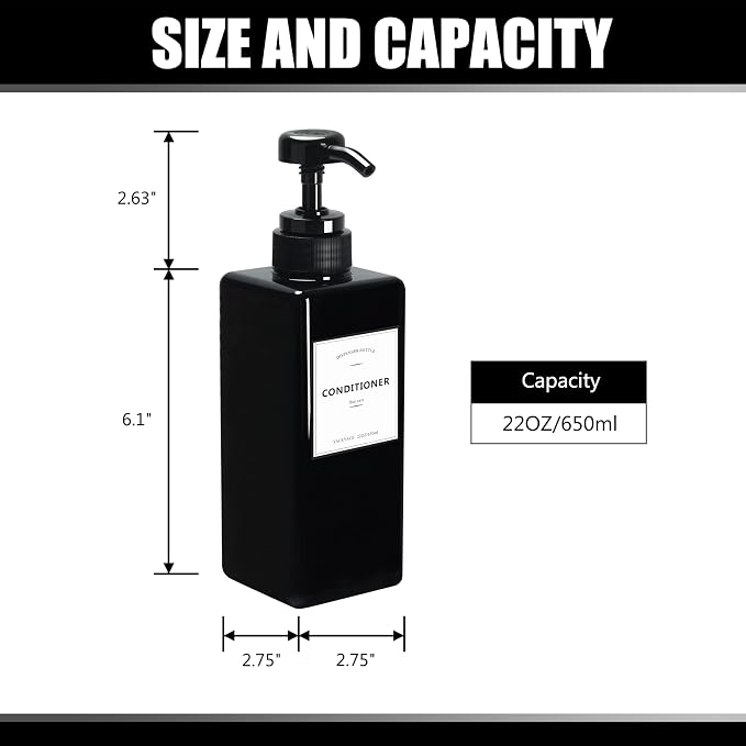Soap Dispenser, YACEYACE 22oz Set of 3 Empty Hand Soap Dispenser - Image 2
