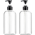 Empty Plastic Pump Bottles Dispenser（16.9 Oz, 2 Pack）, Portable Amber BPA-Free by Vioetry