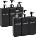Segbeauty 6 Pack Reusable Shampoo and Conditioner Dispenser, 16.9oz 500ml Black by Segbeauty